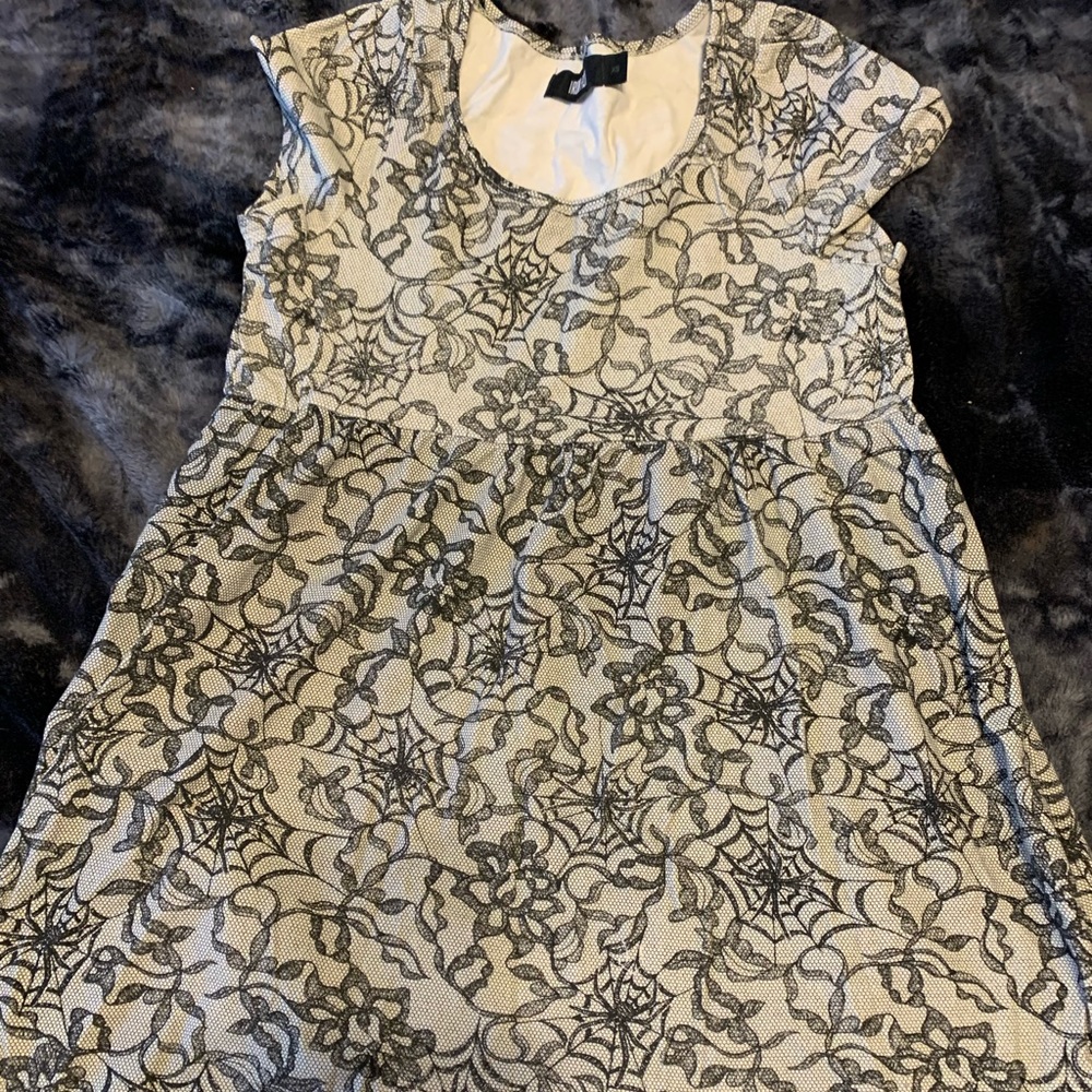 Iron fist spider print babydoll dress